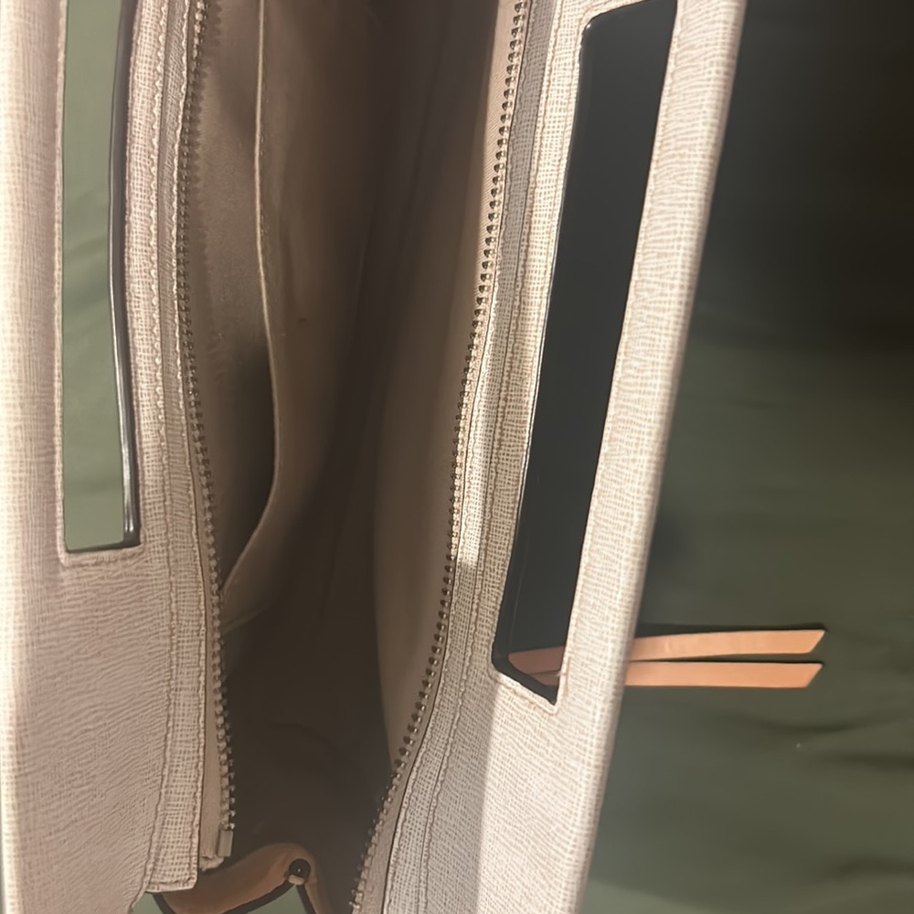 Tan coach clutch with built in handles - Picture 3 of 3